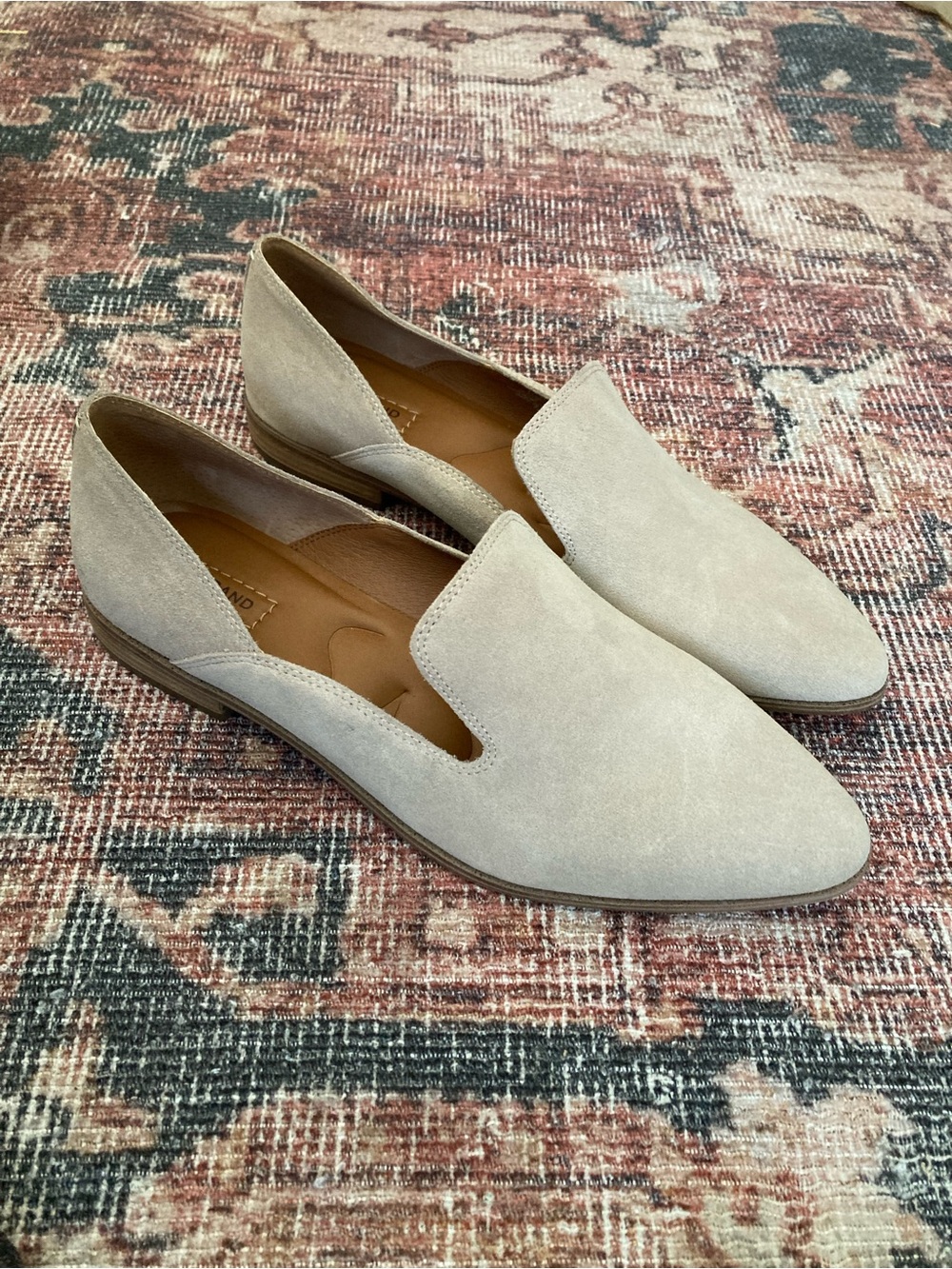 Lucky Brand Women's Taupe Suede Slip-On Loafers